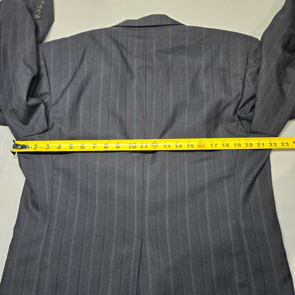 Vintage Cricketeer Blazer 42R Navy Blue Pinstripe Two Button Sport Coat - Picture 10 of 12